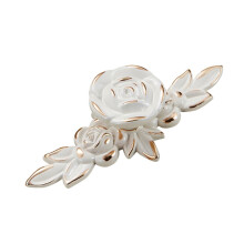Ivory White Rose Vintage Drawer Pulls 2-Pack