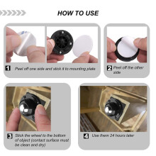 4 Pack 1 Inch Self Adhesive Caster Wheels for Furniture, Low Profile Swivel Wheels for Small Appliance Storage Bins