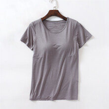 Damen-Schlafshirt mit gepolstertem BH, Kurzarm