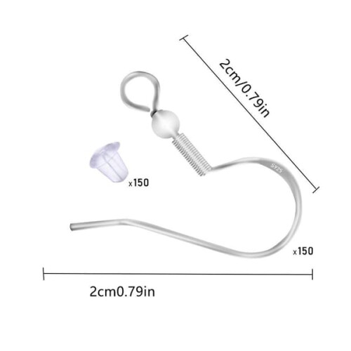 925 Sterling Silver Earring Hooks Hypoallergenic 100 pcs 1