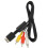 AV Composite Cable for PS3 PS2 Black 2