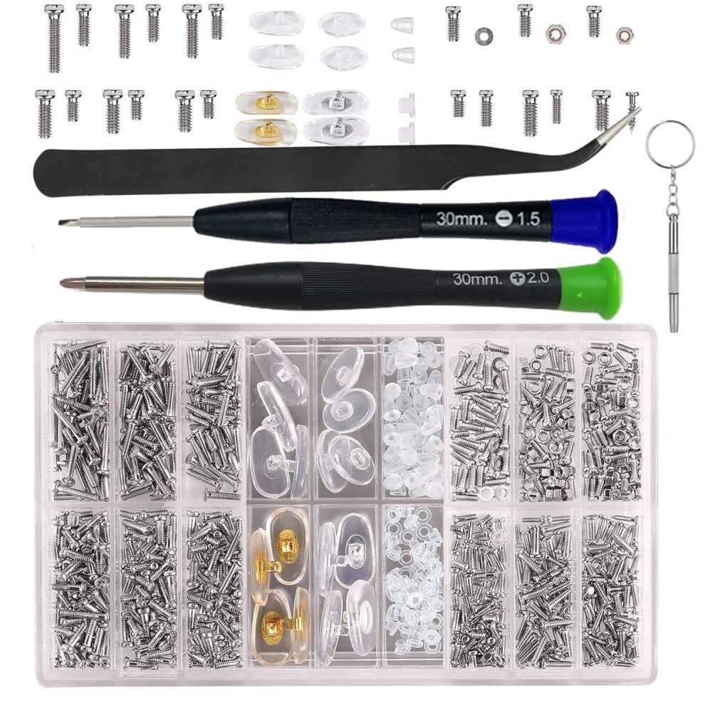 Eyeglasses Repair Kit Stainless Steel Screws Nose Pads