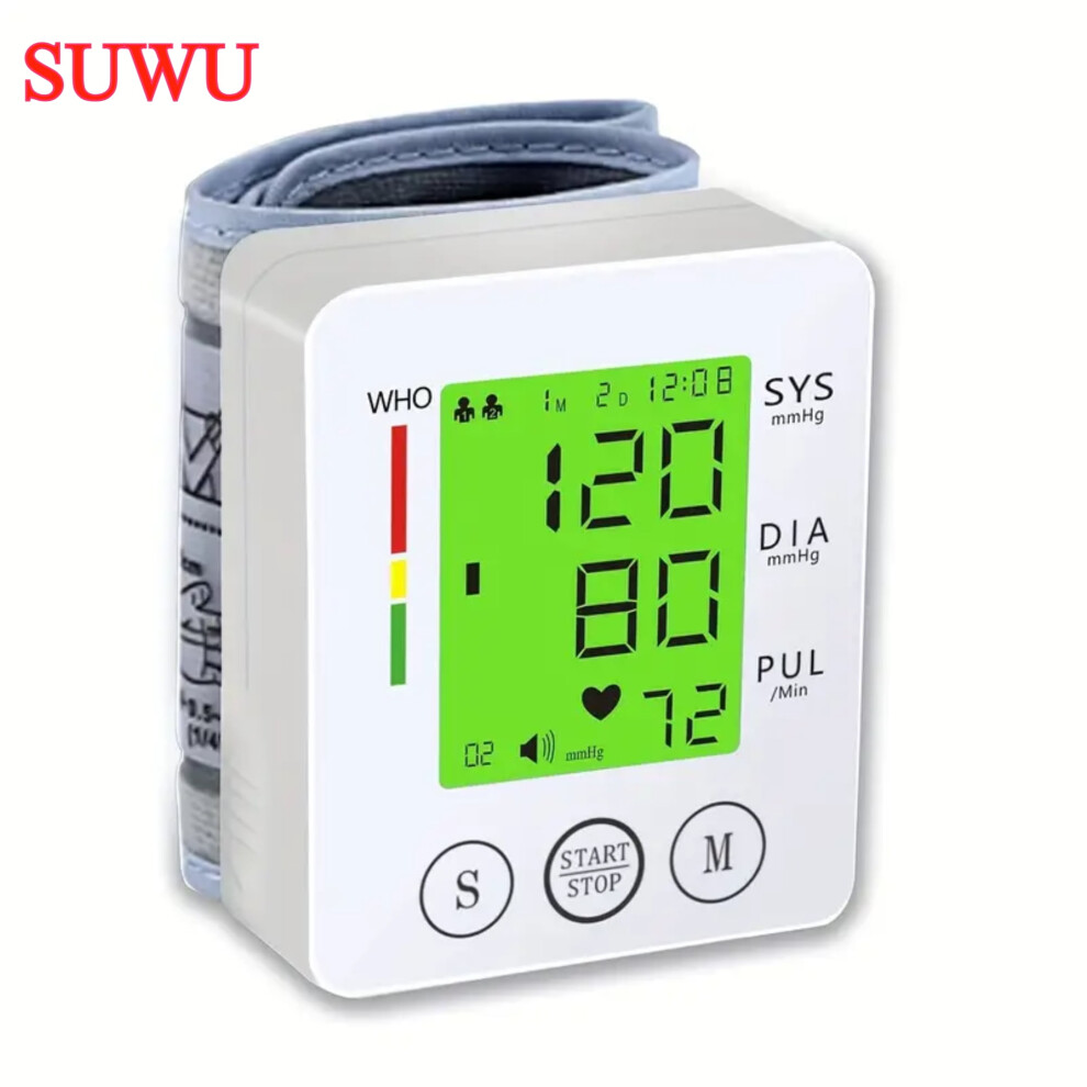 Wrist Blood Pressure Monitor Rechargeable Adjustable Cuff