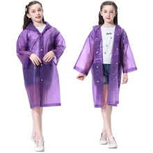 Kids Rain Poncho, EVA Reusable Raincoat for Ages 6-14,