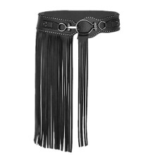 Crios Tassel Leathair Punc Dubh Méid L68-75cm