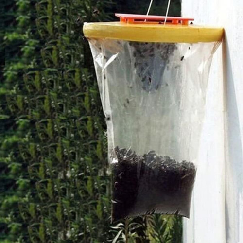 Outdoor fly trap hanging bag with bait 2-pack 1
