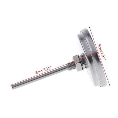 Røgtermometer til kulgrill, grilltermometer med temperaturmåler, 52 mm 2