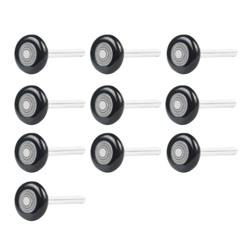 Pacote com 10 Rolos de Porta de Garagem de Nylon Preto de 2 Polegadas, Haste de 4 Polegadas, Use Rolamentos de Precisão de Vedação Dupla 6200-2RS