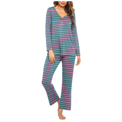 Women's long sleeve pajama set 2-piece jogger 1
