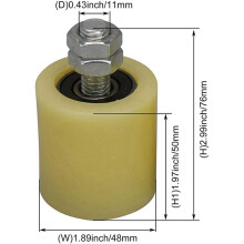 6PCS 48X50mm Yellow Silver Nylon Steel Flat Roller Bearing Guiding Wheel 6201 M12 Screw for Electric Door Sliding Gate