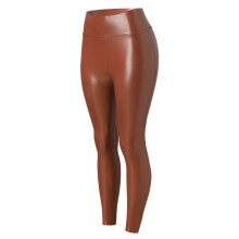 Lässige Damen-Leggings aus Stretchleder mit hohem Bund