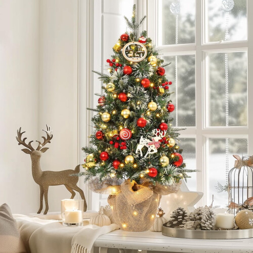Flocked Fiber Optic Christmas Tree 3 ft to 4.5 ft 1