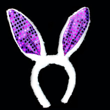 Serre-tête oreilles de lapin de Pâques pour femme avec paillettes