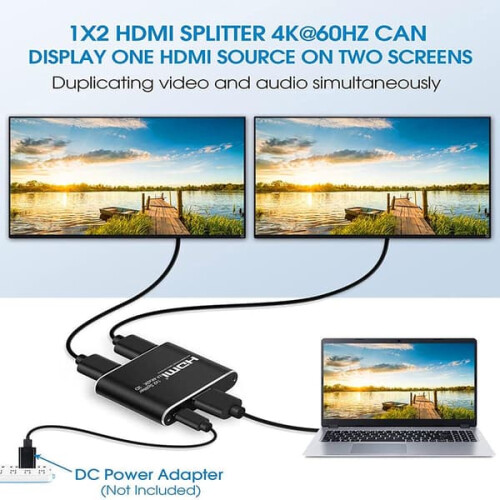 Splitter HDMI INF 1x2 per 2 schermi 3D/4K/1080p