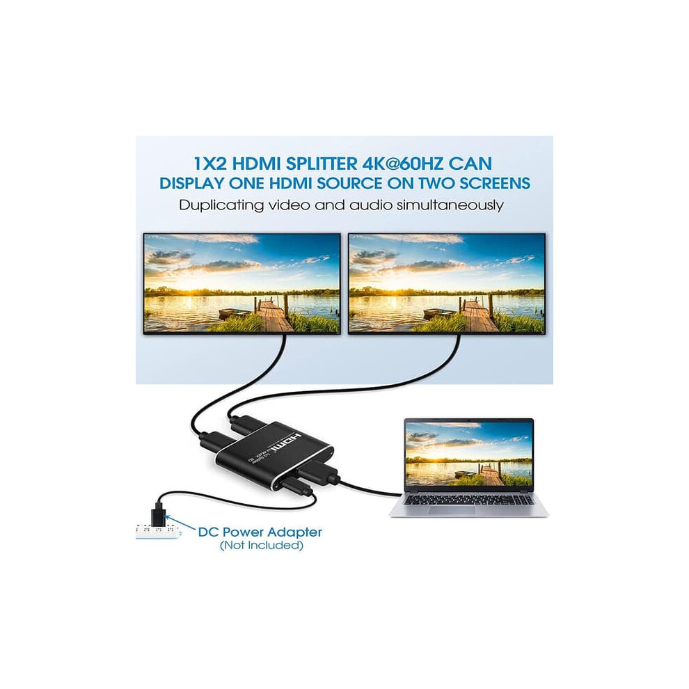 Hdmi Splitter 1X2 For Dual Screens 4K 3D 1080P 962125355611