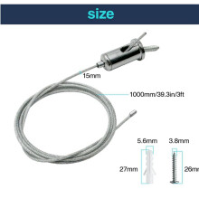 24 Sets Zeshoekige Garage Ophangkabels, Stalen Ophangkettingen, Honingraat Lichtconnector, Hangende Draadkabel van 1 M