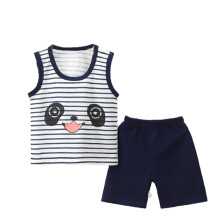 Zweiteiliges Baumwoll-Set für Jungen: Tanktop und Shorts, dunkelblau