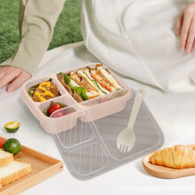 Scatola bento Comefolife beige a 3 scomparti riutilizzabile