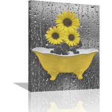 Toile murale Tournesol jaune gris 30 x 40 cm