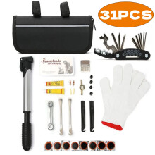 Kit de réparation de pneus de vélo avec pompe, ensemble d'outils essentiels pour vélo