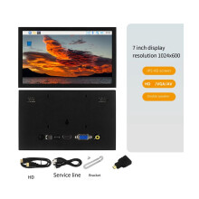Pantalla de 7 Pulgadas VGA Compatible con  AV Pantalla LCD Multiinterfaz para Pantalla de Expansión del Monitor de Computadora para Raspberry Pi