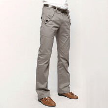 Pantaloni slim casual bărbătești, gri, cu croială dreaptă