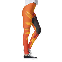 Naadloze, bedrukte legging met hoge taille, enkellengte
