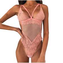 Body da donna in pizzo con scollo a V profondo e spalline.