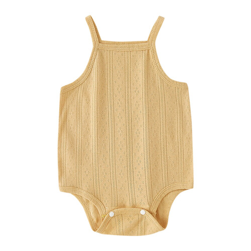 Pelele amarillo liso sin mangas para bebé, talla 90