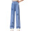 Mädchen-Jeans, hellblau, weites Bein, elastischer Bund, Größe 8-10 Jahre 1