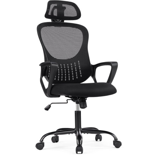 Chaise de bureau ergonomique à dossier haut en maille réglable