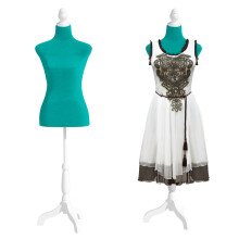 Female Full-Body Dress Form Green Adjustable 49.6–63.4