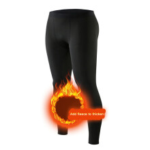 Pantaloni termici compresivi pentru bărbați, cu căptușeală din fleece, negri, mărimea 2XL