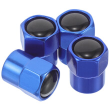 Capace de supapă pentru anvelope, aliaj de aluminiu albastru, 4 buc.