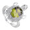 Sterling Silver Turtle Ring with Green Opal 1