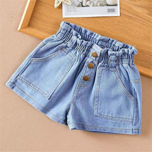 Blå denimshorts for jenter, størrelse 5 år 1