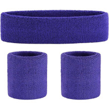 Conjunto de diadema y muñequera deportivas de tela de rizo.