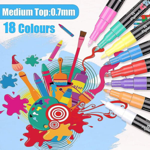Acrylic Paint Pens Permanent Marker 18 Colors 1