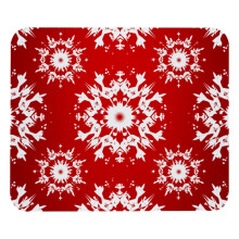 Mouse pad com estampa de neve natalina e base de borracha.