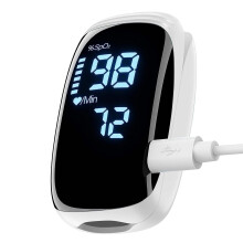 Nabíjateľný pulzný oxymeter na prst, biely