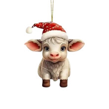 Acryl-Weihnachtsbaumschmuck „Hochlandkuh“, 1 Stück