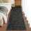 Modern abstract runner rug washable non-slip 2x6 ft black 1
