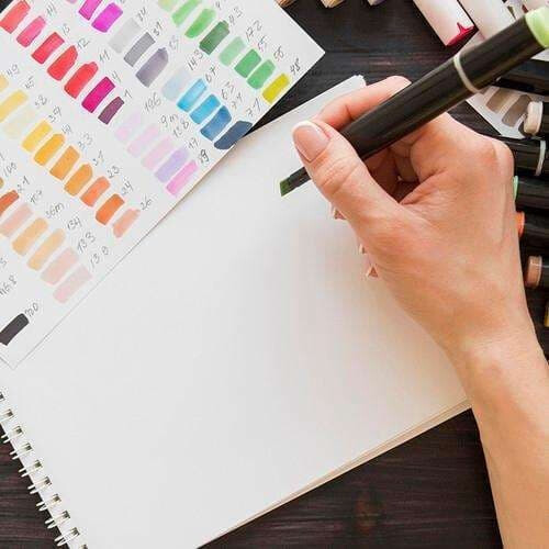 Marker Pens Double-Sided Multi-Color 80-Pack with Case 2