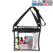 Bolsa transversal feminina transparente impermeável em PVC (1 unidade)