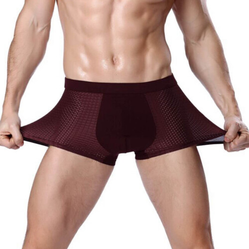 Ανδρικά μποξεράκια από mesh Ice Silk, αναπνεύσιμο, μαλακό, 3 τεμάχια