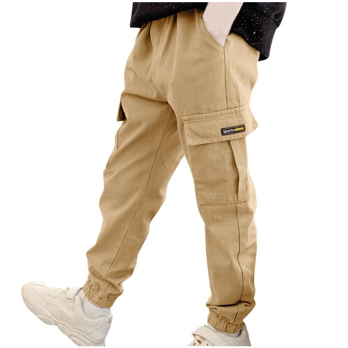 Παντελόνι Jogger για Αγόρια Cargo, Βαμβακερό, Χακί, 12-16 ετών