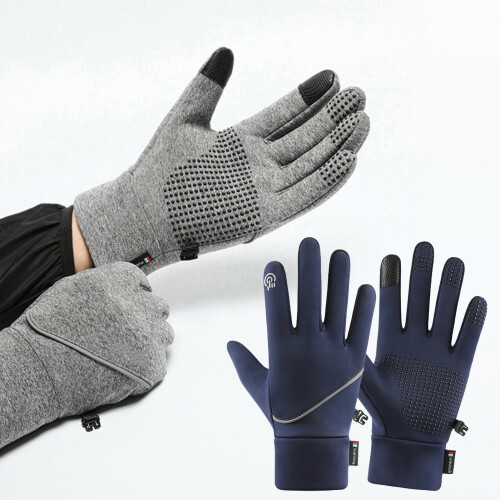 Winterhandschuhe, winddicht, warm, Touchscreen-kompatibel, Plüschfutter, 1 Paar