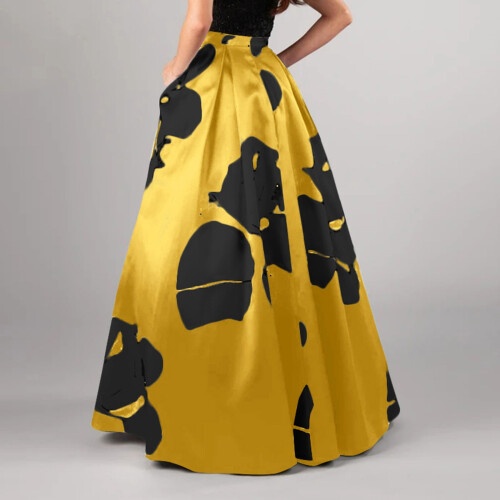 Dame Boheme Blomster Maxi Nederdel Gul 2