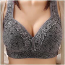 Women Lace Back Button Shaping Cup Adjustable Shoulder Strap Large Size Underwire Bra Bras for Women C 36