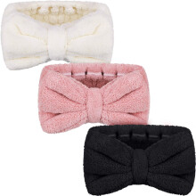 Diadema para lavarse la cara para mujer, de microfibra, ajustable, paquete de 3